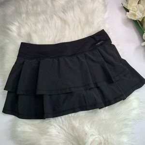 Adidas Climalite Skort Tiered Athletic Pleated Skirt Black